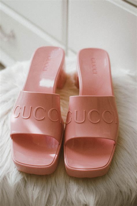 gucci pink fluffy slides|Gucci slides women pink.